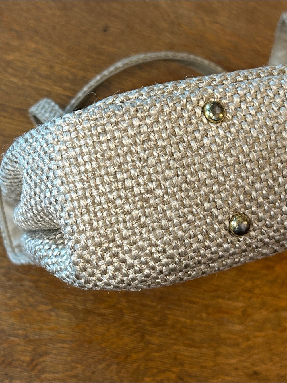 Vintage 50-60s Tweed Purse Gold Double Handle HTF Upholstery Like Handbag MCM - Picture 12 of 16